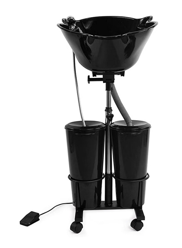 La Perla Tech Portable Hairdressing Salon Wash Basin with Electric Pump, 2 Buckets and Drain Hoses, Black, One Size