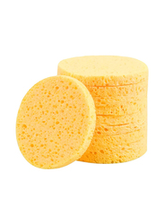 La Perla Tech Cleansing Round Facial Sponges, 12 Pieces, Yellow