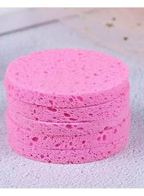 Facial Cleansing Sponge, 5 Pieces, Pink