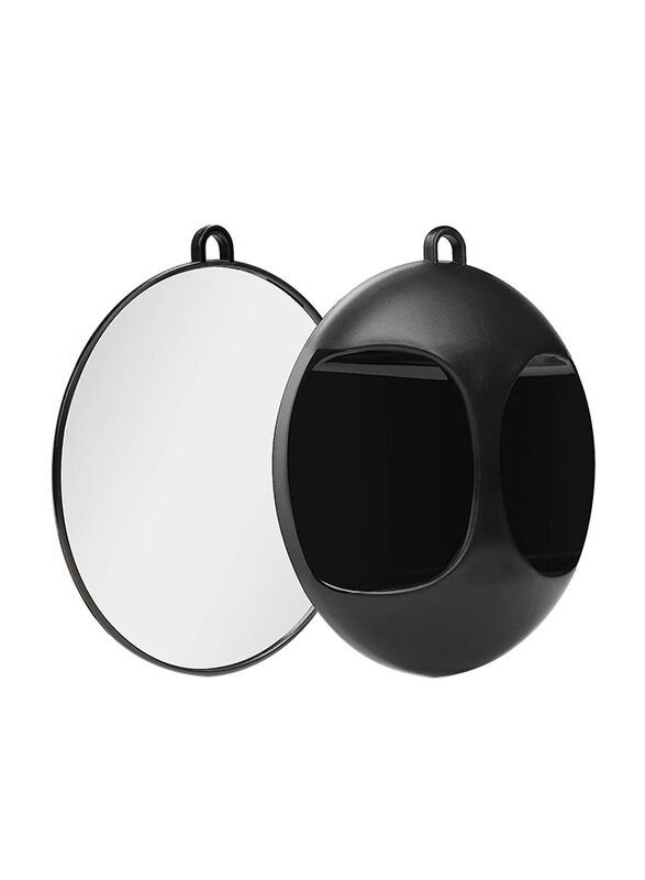 La Perla Tech Lightweight Handheld Round Hairdressing Mirror, Black