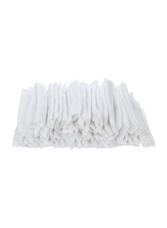 30 x 10 x 30cm Non-woven Disposable Pleated Anti Dust Bath Caps for All Hair Types, White, 200-Pieces