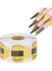 Btyms Nail Tips Extension Forms, 500 Pieces, Black/Gold