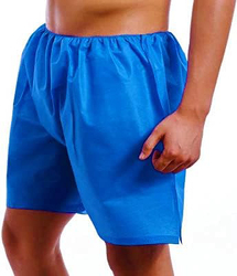 Disposable Non-Woven Spa Elastic Shorts for Women and Men, Blue