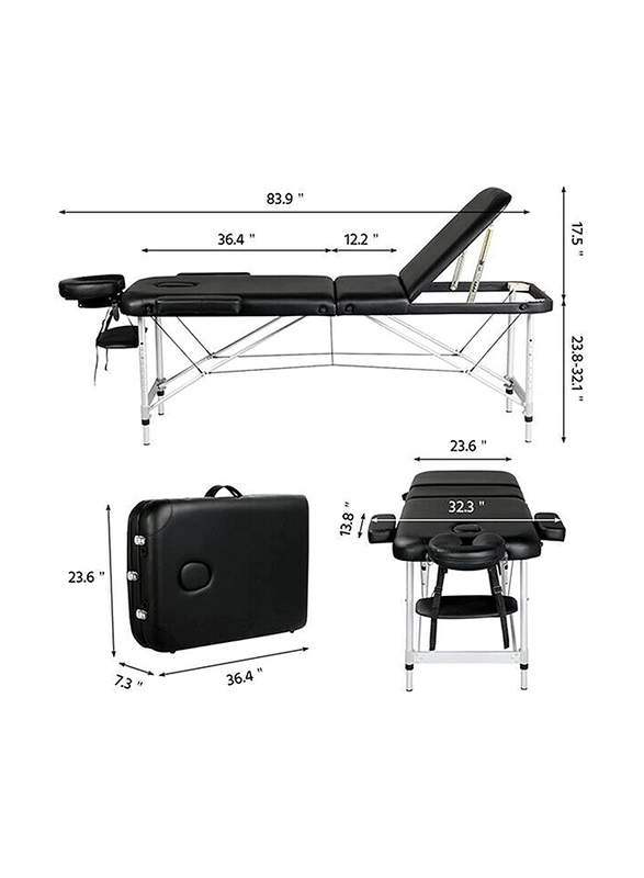 Weun Adjustable Massage Table With Chair Set