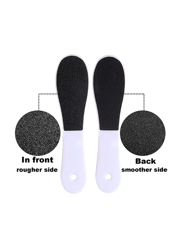 Double Sided Foot Files, 4 Pieces, Black/White