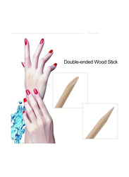 La Perla Tech Nail Art Wood Sticks Wooden Cuticle Remover Pusher Manicure Pedicure Tool Disposable, 100 Pieces, Beige
