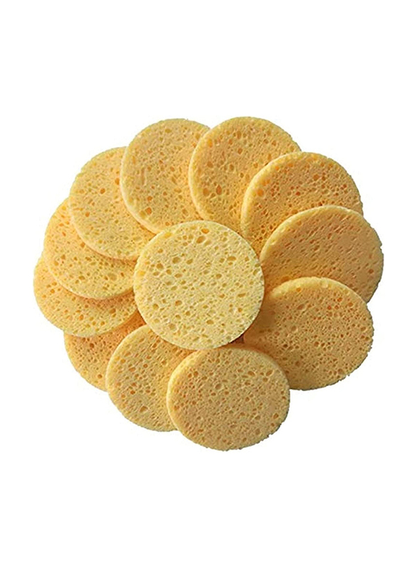 La Perla Tech Cellulose Disposable Facial Sponge, 20 Pieces, Yellow