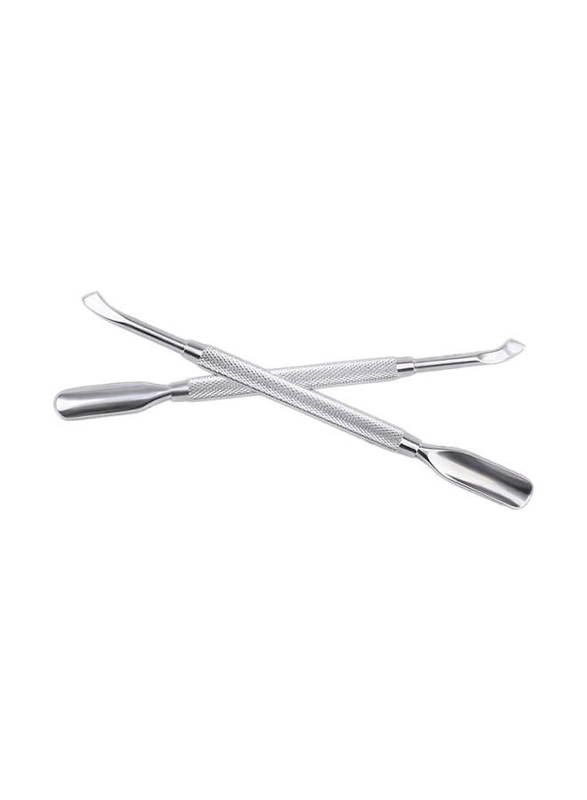 Stainless Steel Cuticle Pusher, 2 Pieces, Silver