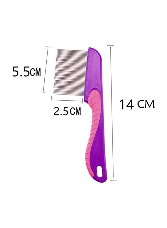 Stainless Steel Small Fine Toothed Pet Flea Hair Comb for Dog & Puppy, White