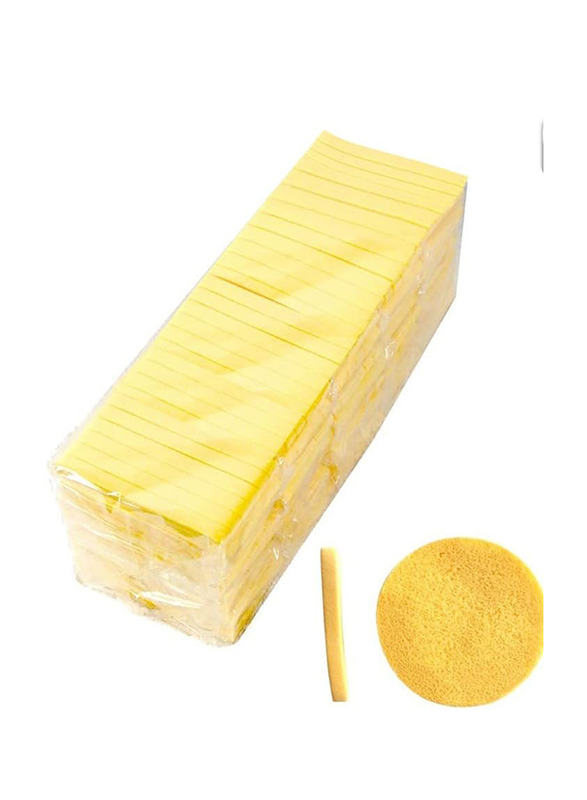 LA Perla Tech Compressed Facial Sponges For Face Cleansing Eco Friendly Facial Sponges, Yellow