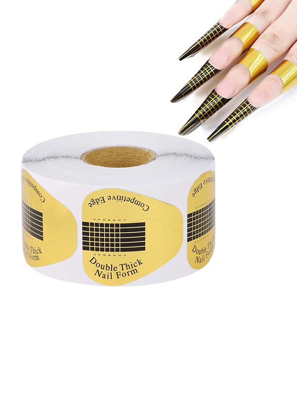 La Perla Tech Nail Art Tips Paper for Acrylic Gel Nail Shape Extension, 500 Pieces, Yellow/Black