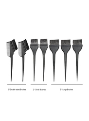 Hair Coloring Brush Set, 7 Pieces, Black