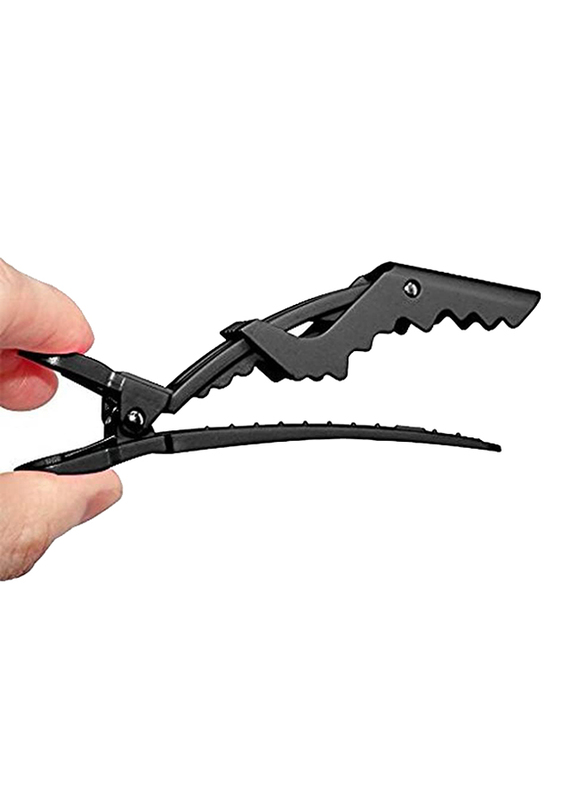 Doubtless Bay Alligator Croc Stylist Hair Clips, Black, 12 Pieces