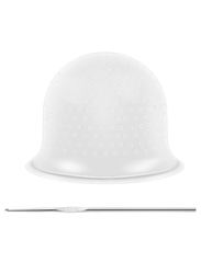 Frcolor Silicone Highlight Hair Coloring Dye Cap with Hook, White
