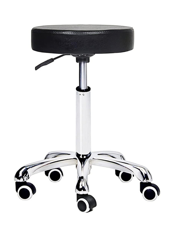 La Perla Tech Adjustable Height Salon Stool Chair, Black