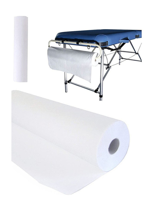 La Perla Tech Disposable Non-Woven Bed Sheet, 50 Pieces, White