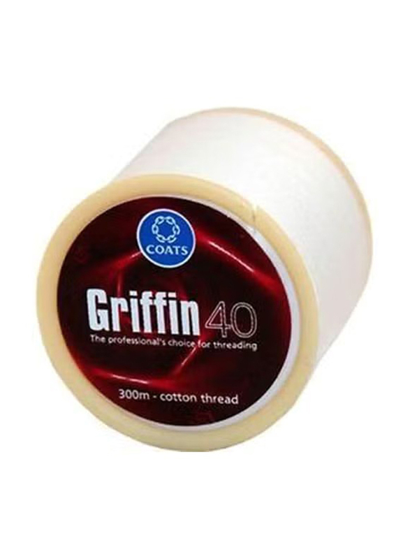Griffin Cotton Thread, 300 meter, White