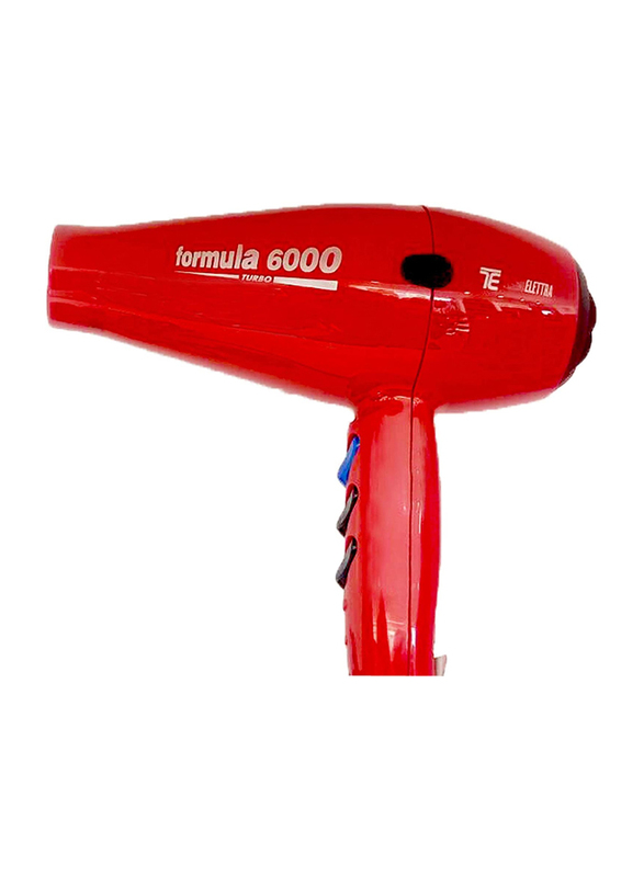 Techno Electra Formula 6000 Salon Professional Hair Blow Dryer, 21000-2500W, Red