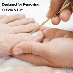 Le Perla Tech Nail Art Cuticle Pusher Remover Manicure Pedicure Tool Orange Wood Sticks, Brown