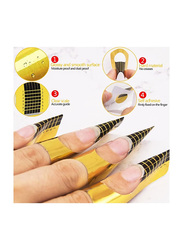 La Perla Tech Nail Extension Forms Guide Sticker, 500 Pieces, Yellow