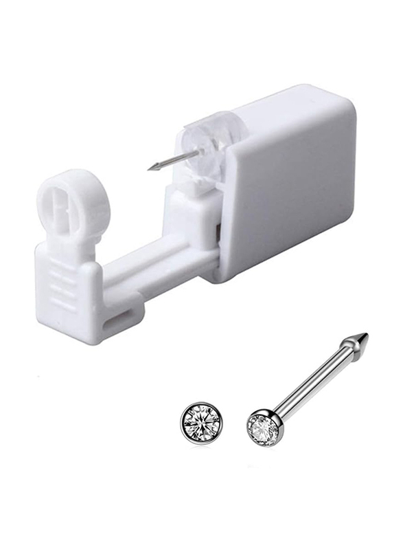 Disposable Safe Sterile Ear and Nose Piercing Gun, White