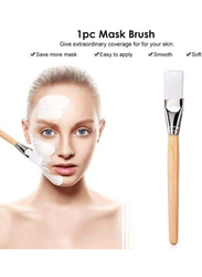 Wooden Face Mask Cream Brush, Beige