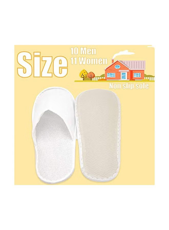Upper Midland Products Disposable Bath Slippers, 24 Pairs, White