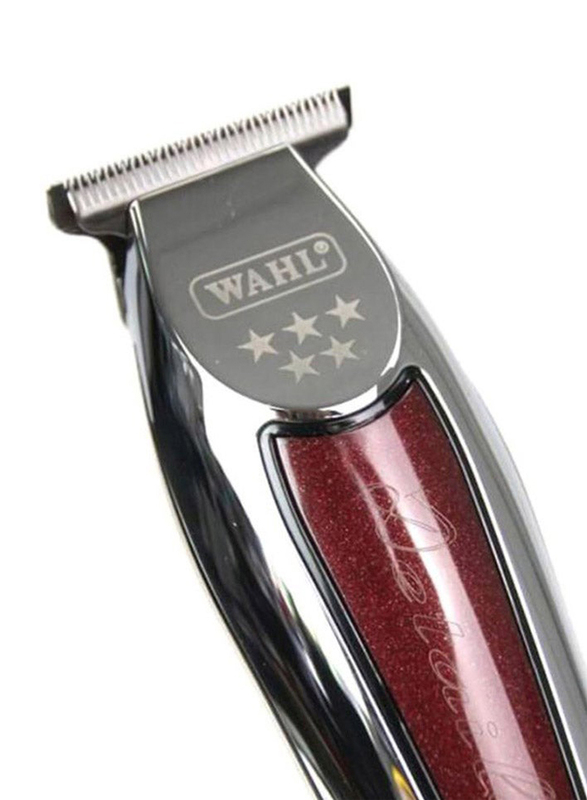 Wahl 5 Star Series Detailer Professional Corded Trimmer, 8081, Silver/Maroon