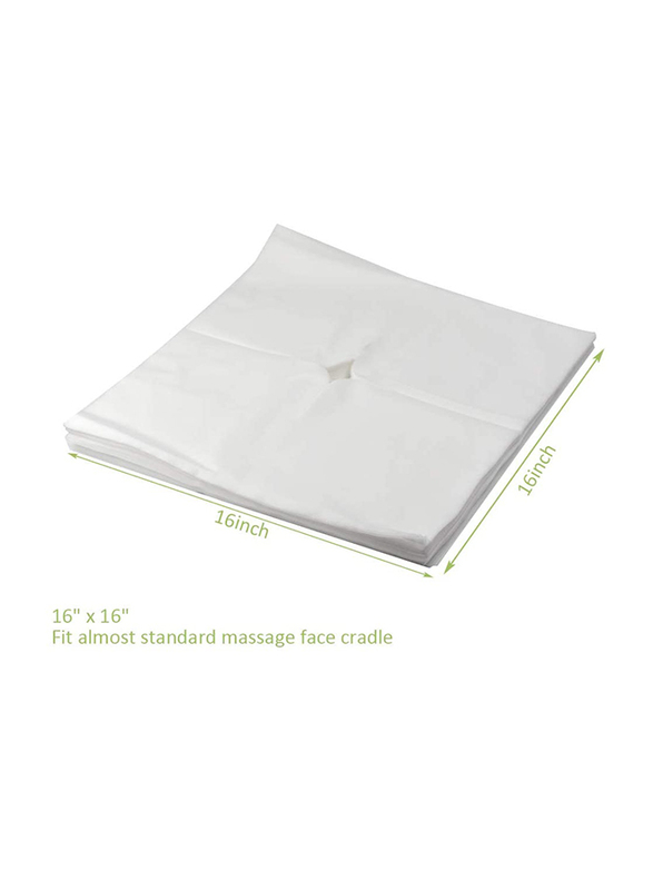 Okekon Face Cradle Covers for Massage Table/Chairs, White, 100 Pieces