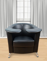 La Perla Tech Professional Manicure Sofa Chair with Armrest for Beauty Salon Spa, Black
