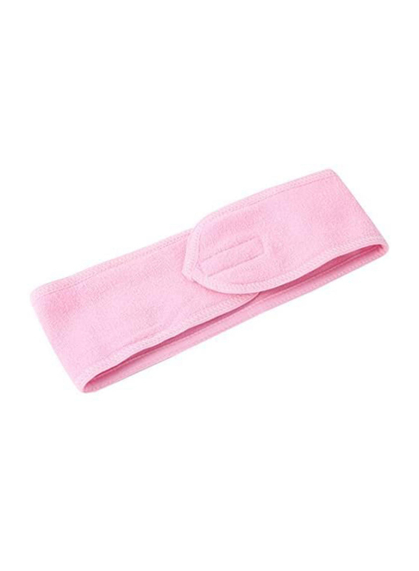 Dealmux Shower Cosmetic Hoop Loop Fastener Headband for All Hair Types, Pink