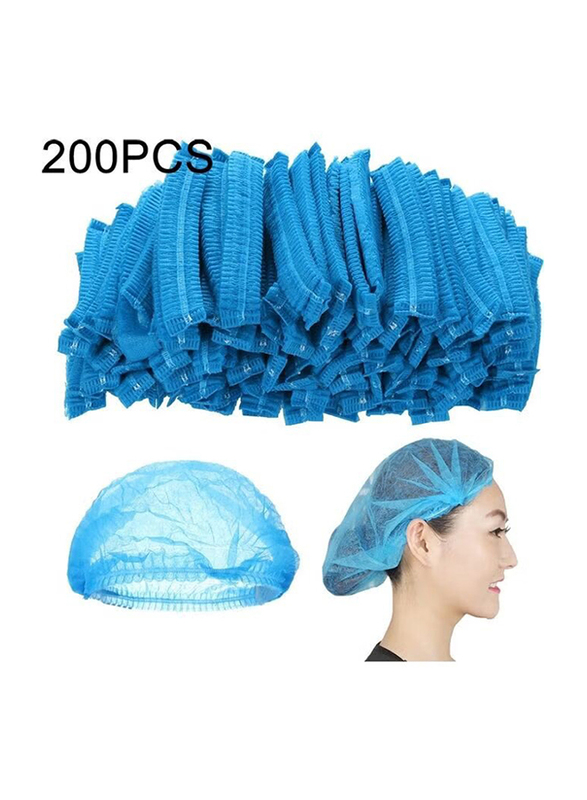 Disposable Anti Dust Hair Mob Bath Caps, 200 Pieces, Blue