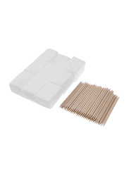 Inselve Nail Cotton Wipes with Wood Sticks Cuticle Pusher Care Tools, 900 Piece, Multicolour