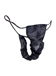 Dudi Disposable Non-Woven Thong Panty, Black, 100 Pieces