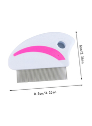 Pet Grooming Brooch Stainless Steel Casing Pin Fleas Comb Plus Hoodie for Cat, White