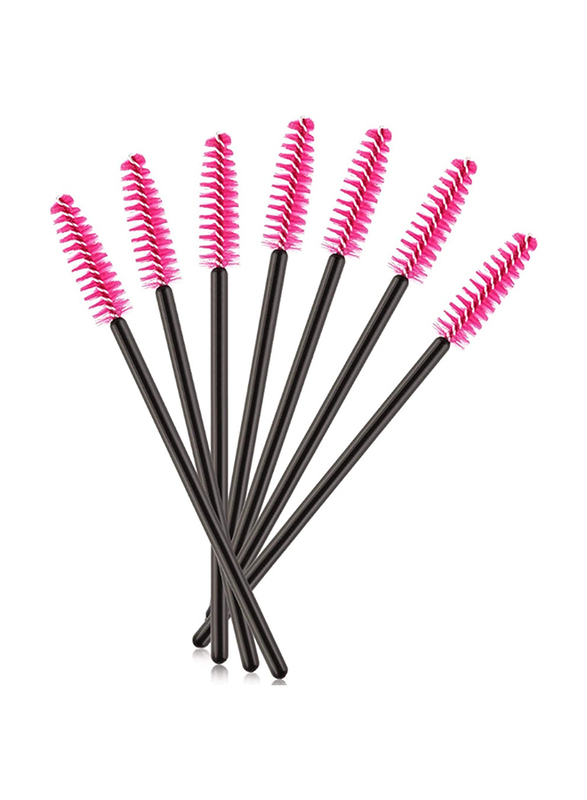 Disposable Eyelash Mascara Brushes, 50 Pieces, Black/Pink