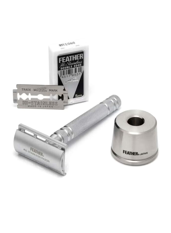 Feather Safety Razor Double Edge Razor Blades, Silver