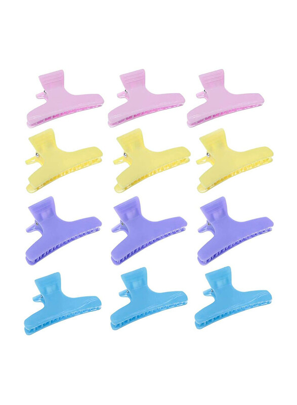 

Onetech Plastic Hair Clip Set for All Hair Types, Multicolour, 12 Pieces