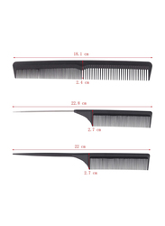 2 Rat Tail Metal and 1 Barber Parting Pin Tail Hair Comb, 3 Pieces