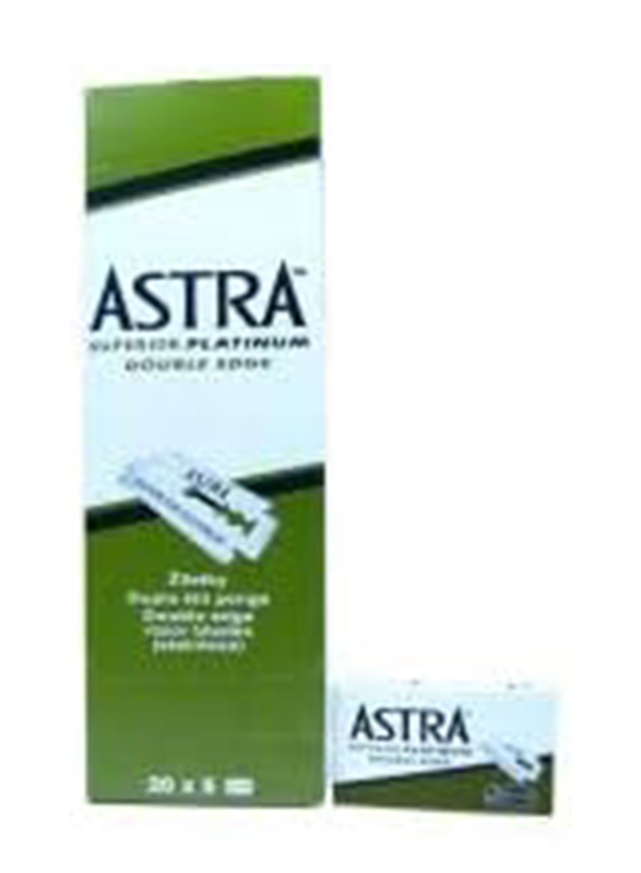 Astra Superior Platinum Double Edge Shaving Razor Blades, 100 Pieces