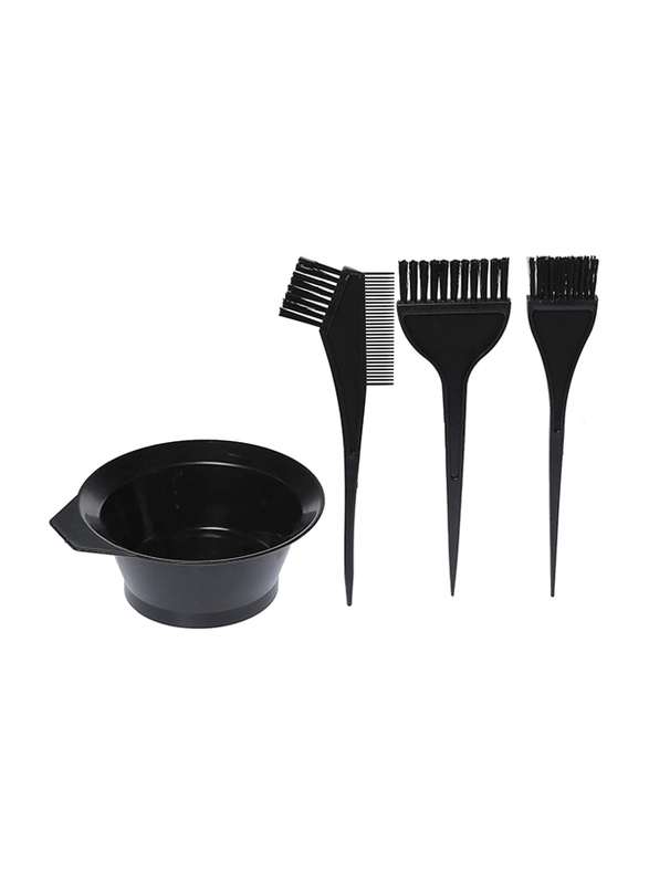 Hair Dye Brush Kit, PF-040, 4 Pieces, Black, One Size