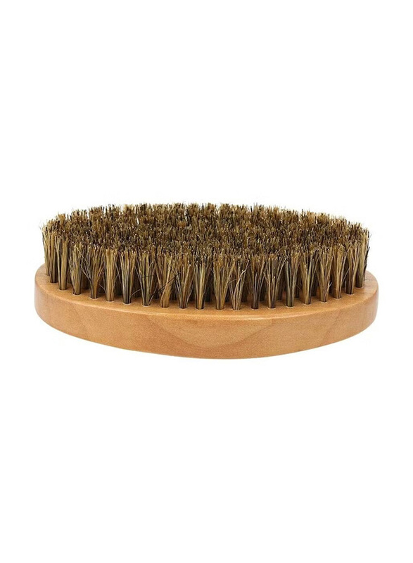 La Perla Tech Beard Brush with Wooden Handle, Brown