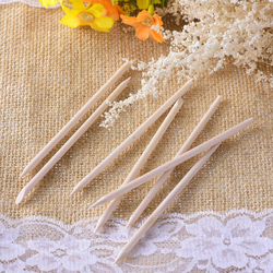 Hotop Nail Art Multifunctional Cuticle Pusher Wood Sticks, 200 Pieces, Beige