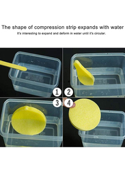 I.E Compressed Facial Sponges Sticks Round Face Sponge Pads, Yellow