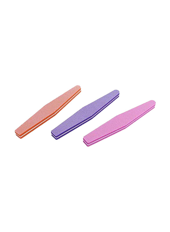 Diamond Shape Sponge Down Nail Files, 3 Pieces, Multicolour