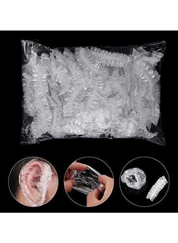 Plastic Disposable Ear Cover, 100 Pieces, Clear