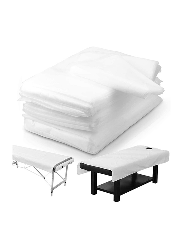 La Perla Tech Non Woven Disposable Spa Bed Sheets, 20 Pieces, White