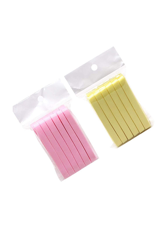 Ultnice Compressed Facial Cleansing Makeup Removal Sponge Sticks, 24 Pieces, Pink/Yellow