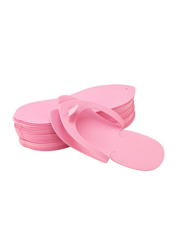 Spa Pedicure Disposable Slippers, 12 Pairs, Pink