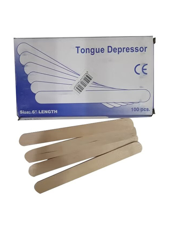 Beauty Tongue Depressor, 100 Pieces, Beige